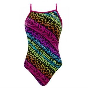 TYR The Finals Jungle  Non Foil Animal/neon Women's  1 Piece Swim Size 30 New